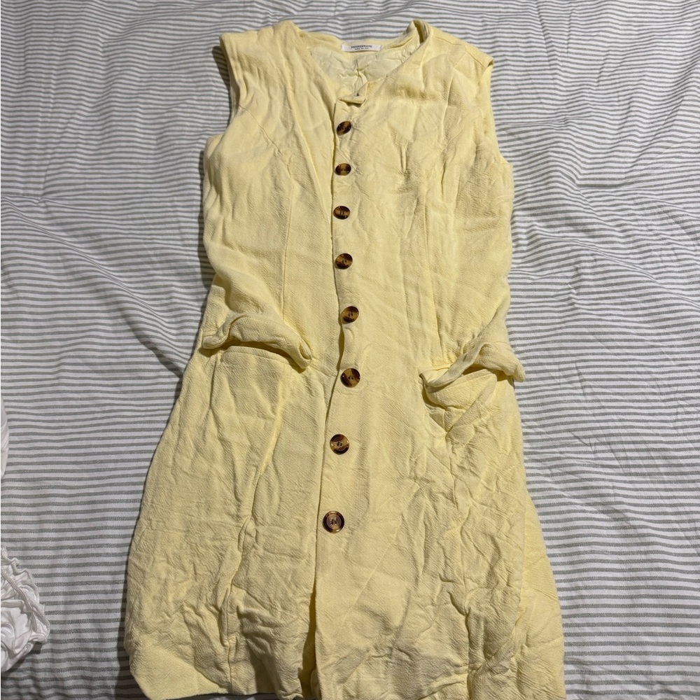 Peppermayo Yellow Button-Down Dress
